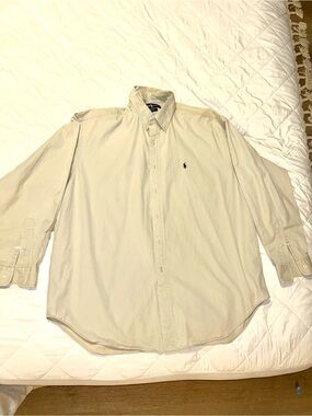 Polo by Ralph Lauren Men's Long-Sleeve Button-Down Shirt — Light Beige
